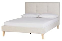 Collection Brianna Double Bed Frame - Natural Fabric.